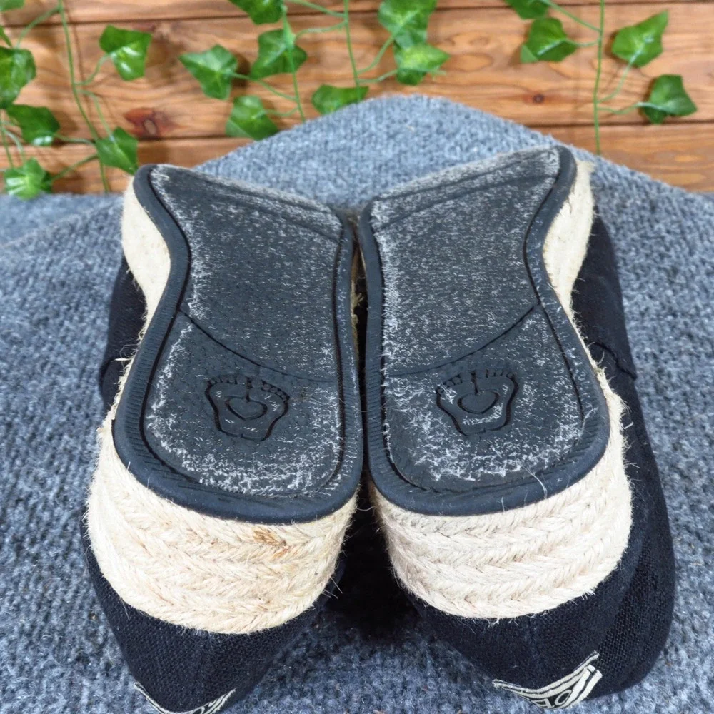 Skechers BOBS Highlights High Jinx Womens Espadrille Wedge 9.5 Casual‎ Black